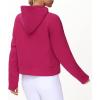 imageTHE GYM PEOPLE Womens Hoodies Half Zip Long Sleeve Fleece Crop Pullover Sweatshirts with Pockets Thumb HolePitaya Red