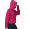 imageTHE GYM PEOPLE Womens Hoodies Half Zip Long Sleeve Fleece Crop Pullover Sweatshirts with Pockets Thumb HolePitaya Red