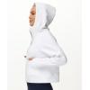 imageTHE GYM PEOPLE Womens Hoodies Half Zip Long Sleeve Fleece Crop Pullover Sweatshirts with Pockets Thumb HoleWhite