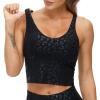 imageTHE GYM PEOPLE Womens Sports Bra Longline Wirefree Padded with Medium SupportBlack Leopard
