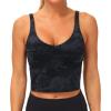 imageTHE GYM PEOPLE Womens Sports Bra Longline Wirefree Padded with Medium SupportBlackgrey Camo