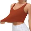 imageTHE GYM PEOPLE Womens Sports Bra Longline Wirefree Padded with Medium SupportBrick Red