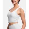 imageTHE GYM PEOPLE Womens Sports Bra Longline Wirefree Padded with Medium SupportBright Grey
