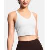 imageTHE GYM PEOPLE Womens Sports Bra Longline Wirefree Padded with Medium SupportBright Grey