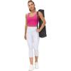 imageTHE GYM PEOPLE Womens Sports Bra Longline Wirefree Padded with Medium SupportBright Pink