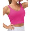 imageTHE GYM PEOPLE Womens Sports Bra Longline Wirefree Padded with Medium SupportBright Pink