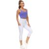 imageTHE GYM PEOPLE Womens Sports Bra Longline Wirefree Padded with Medium SupportBright Purple