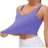 imageTHE GYM PEOPLE Womens Sports Bra Longline Wirefree Padded with Medium SupportBright Purple