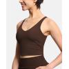 imageTHE GYM PEOPLE Womens Sports Bra Longline Wirefree Padded with Medium SupportBrown