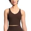 imageTHE GYM PEOPLE Womens Sports Bra Longline Wirefree Padded with Medium SupportBrown