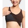 imageTHE GYM PEOPLE Womens Sports Bra Longline Wirefree Padded with Medium SupportBrown