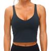 imageTHE GYM PEOPLE Womens Sports Bra Longline Wirefree Padded with Medium SupportCharcoal Grey