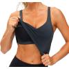 imageTHE GYM PEOPLE Womens Sports Bra Longline Wirefree Padded with Medium SupportCharcoal Grey