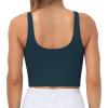 imageTHE GYM PEOPLE Womens Sports Bra Longline Wirefree Padded with Medium SupportDark Blue Green