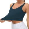 imageTHE GYM PEOPLE Womens Sports Bra Longline Wirefree Padded with Medium SupportDark Blue Green