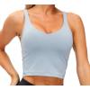 imageTHE GYM PEOPLE Womens Sports Bra Longline Wirefree Padded with Medium SupportDenim Blue