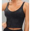 imageTHE GYM PEOPLE Womens Sports Bra Longline Wirefree Padded with Medium SupportFaux Leather Coated