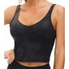 imageTHE GYM PEOPLE Womens Sports Bra Longline Wirefree Padded with Medium SupportFaux Leather Coated