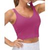 imageTHE GYM PEOPLE Womens Sports Bra Longline Wirefree Padded with Medium SupportFuchsia