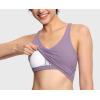 imageTHE GYM PEOPLE Womens Sports Bra Longline Wirefree Padded with Medium SupportGrey Purple