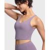 imageTHE GYM PEOPLE Womens Sports Bra Longline Wirefree Padded with Medium SupportGrey Purple