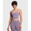 imageTHE GYM PEOPLE Womens Sports Bra Longline Wirefree Padded with Medium SupportGrey Purple