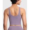 imageTHE GYM PEOPLE Womens Sports Bra Longline Wirefree Padded with Medium SupportGrey Purple