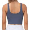 imageTHE GYM PEOPLE Womens Sports Bra Longline Wirefree Padded with Medium SupportInk Blue