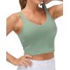 imageTHE GYM PEOPLE Womens Sports Bra Longline Wirefree Padded with Medium SupportJasmine Green