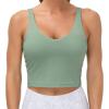 imageTHE GYM PEOPLE Womens Sports Bra Longline Wirefree Padded with Medium SupportJasmine Green