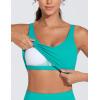 imageTHE GYM PEOPLE Womens Sports Bra Longline Wirefree Padded with Medium SupportLake Green
