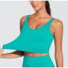 imageTHE GYM PEOPLE Womens Sports Bra Longline Wirefree Padded with Medium SupportLake Green