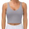 imageTHE GYM PEOPLE Womens Sports Bra Longline Wirefree Padded with Medium SupportLavender Grey