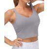 imageTHE GYM PEOPLE Womens Sports Bra Longline Wirefree Padded with Medium SupportLavender Grey