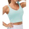 imageTHE GYM PEOPLE Womens Sports Bra Longline Wirefree Padded with Medium SupportLight Blue