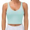 imageTHE GYM PEOPLE Womens Sports Bra Longline Wirefree Padded with Medium SupportLight Blue