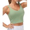 imageTHE GYM PEOPLE Womens Sports Bra Longline Wirefree Padded with Medium SupportLight Green
