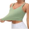 imageTHE GYM PEOPLE Womens Sports Bra Longline Wirefree Padded with Medium SupportLight Green