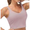 imageTHE GYM PEOPLE Womens Sports Bra Longline Wirefree Padded with Medium SupportLight Purple