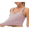 imageTHE GYM PEOPLE Womens Sports Bra Longline Wirefree Padded with Medium SupportLight Purple