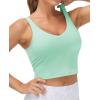 imageTHE GYM PEOPLE Womens Sports Bra Longline Wirefree Padded with Medium SupportMint Green