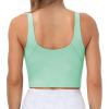 imageTHE GYM PEOPLE Womens Sports Bra Longline Wirefree Padded with Medium SupportMint Green