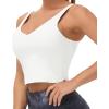 imageTHE GYM PEOPLE Womens Sports Bra Longline Wirefree Padded with Medium SupportOffwhite