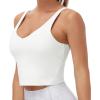imageTHE GYM PEOPLE Womens Sports Bra Longline Wirefree Padded with Medium SupportOffwhite
