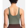 imageTHE GYM PEOPLE Womens Sports Bra Longline Wirefree Padded with Medium SupportOlive Green