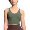 imageTHE GYM PEOPLE Womens Sports Bra Longline Wirefree Padded with Medium SupportOlive Green
