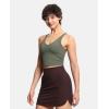 imageTHE GYM PEOPLE Womens Sports Bra Longline Wirefree Padded with Medium SupportOlive Green