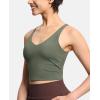 imageTHE GYM PEOPLE Womens Sports Bra Longline Wirefree Padded with Medium SupportOlive Green