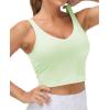 imageTHE GYM PEOPLE Womens Sports Bra Longline Wirefree Padded with Medium SupportPale Green