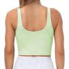 imageTHE GYM PEOPLE Womens Sports Bra Longline Wirefree Padded with Medium SupportPale Green